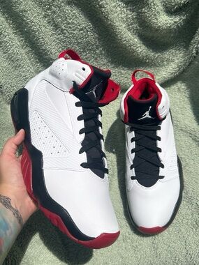 Jordan Men’s Basketball Shoes - White/Black/Red